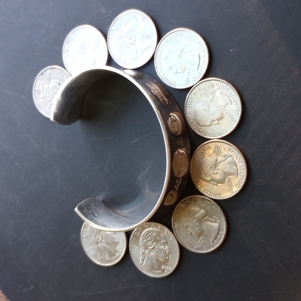 TIFFANY & CO. -925-SS- STAMPED: #"1837"- VINTAGE: yr.: 1997  --  CUFF BRACELET - Picture 9 of 12